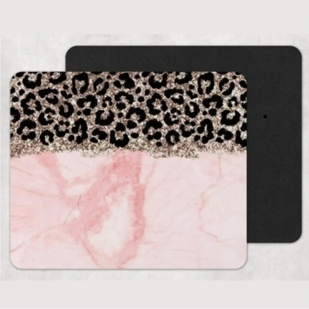 PINK Marble Cheetah Glitter Mousepad